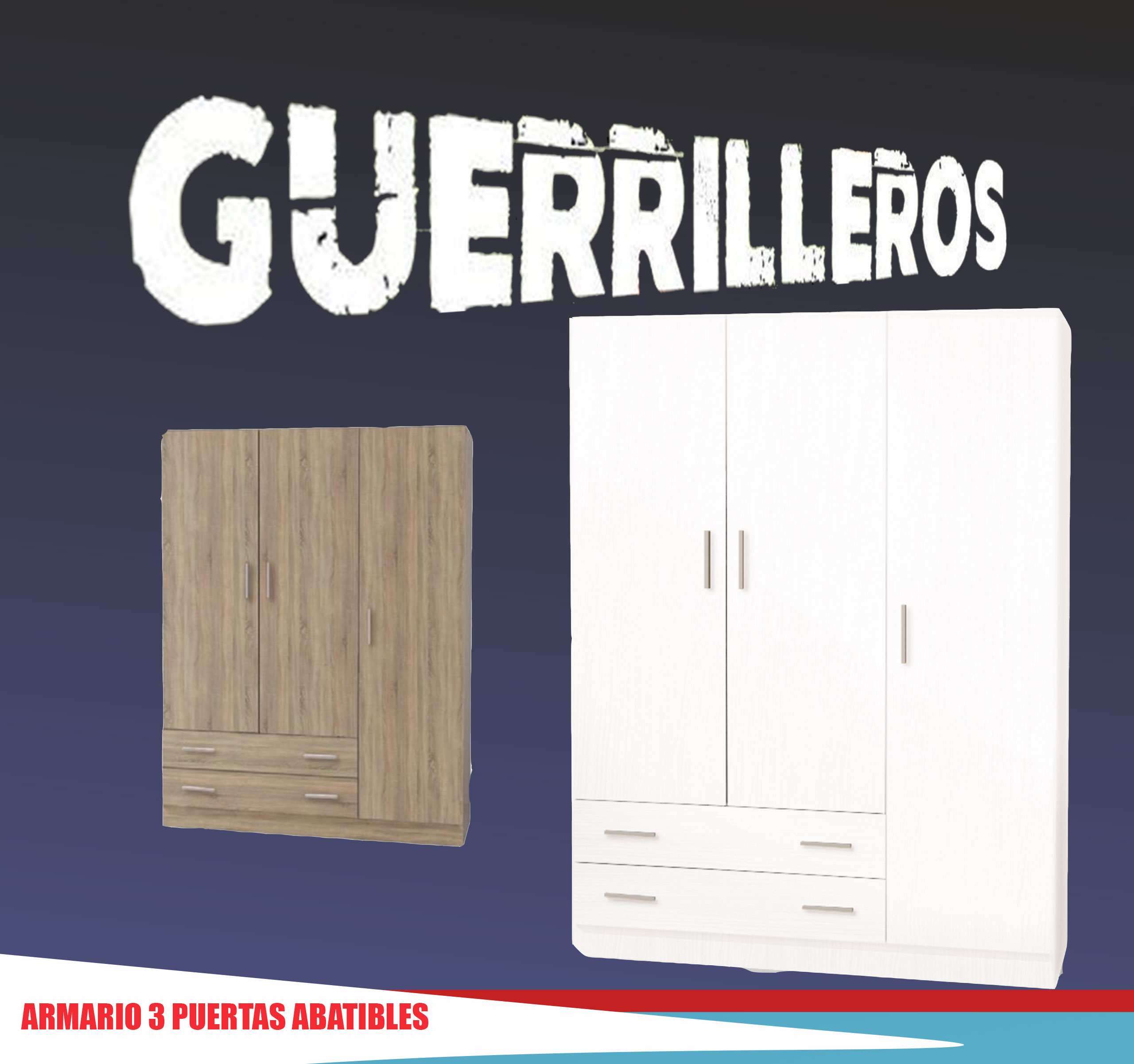 ARMARIO 3 PUERTAS GUERRILLEROS